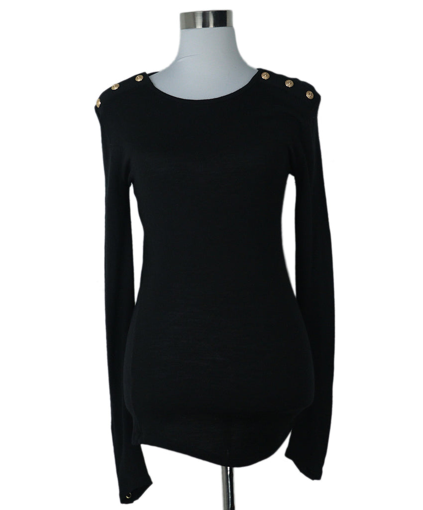 Balmain Black Cashmere Sweater 