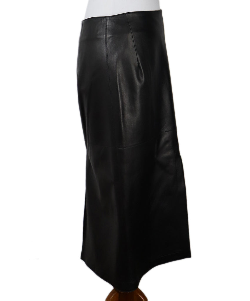 Beckham Long Black Leather Skirt 1