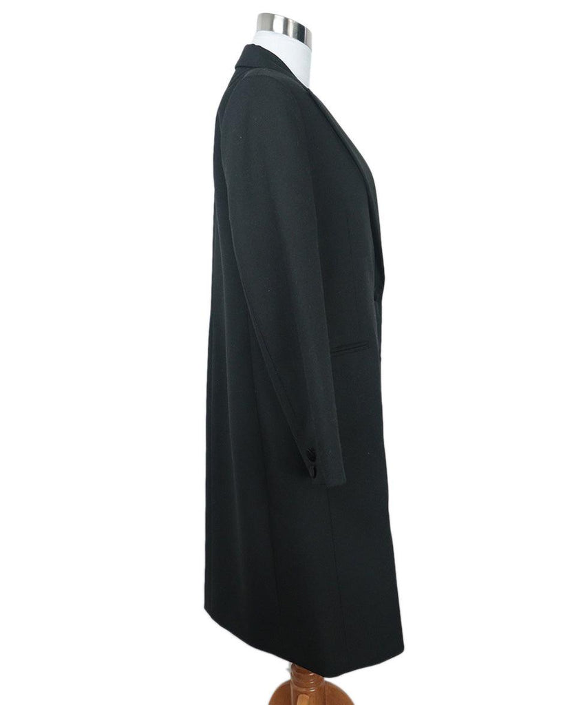 Beckham Black Wool & Satin Trim Coat 1