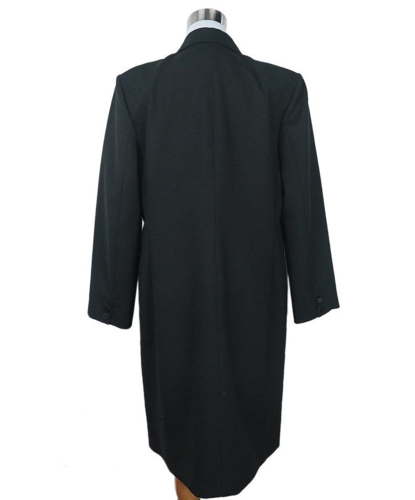 Beckham Black Wool & Satin Trim Coat 2