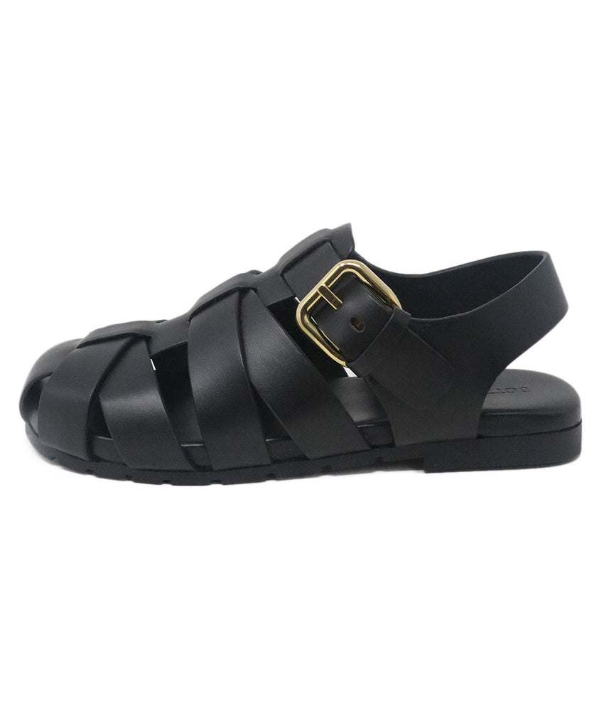 Bottega Veneta Alfie Black Leather Sandals 1