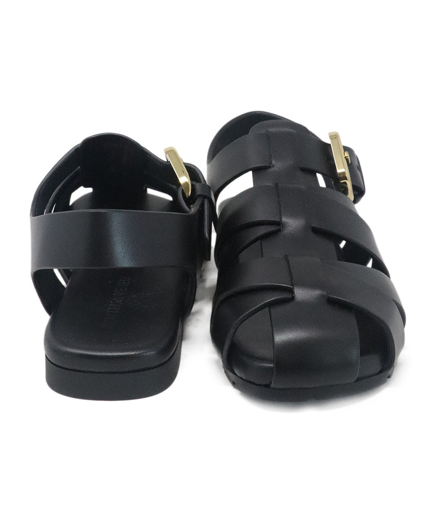 Bottega Veneta Alfie Black Leather Sandals 2