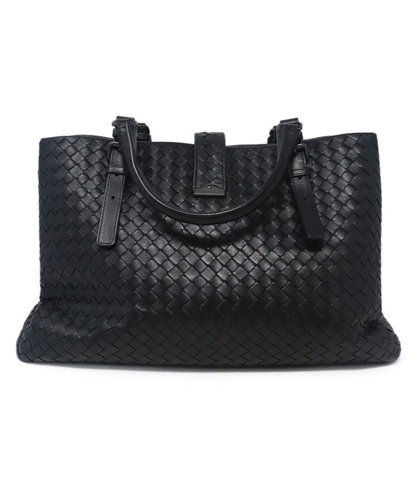 Bottega Veneta Black Woven Leather Satchel 2