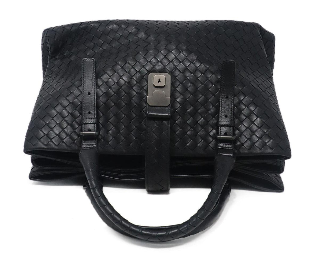 Bottega Veneta Black Woven Leather Satchel 4