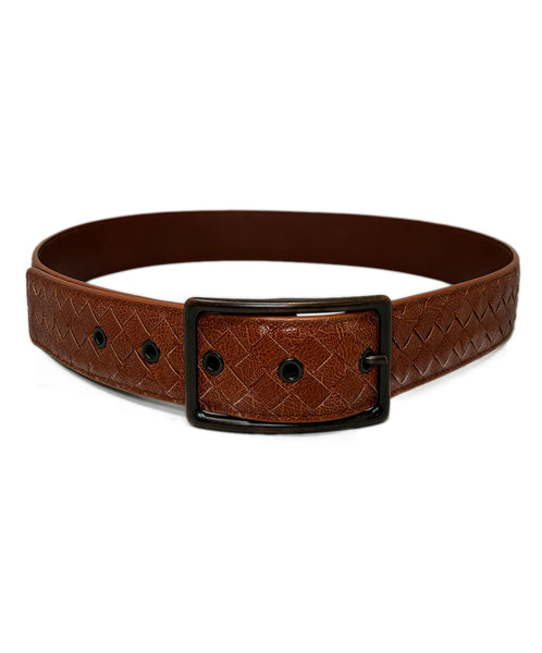 Bottega Veneta Belt Brown Intreccio leather belt in brown - Bottega Veneta | Mytheresa main image 4