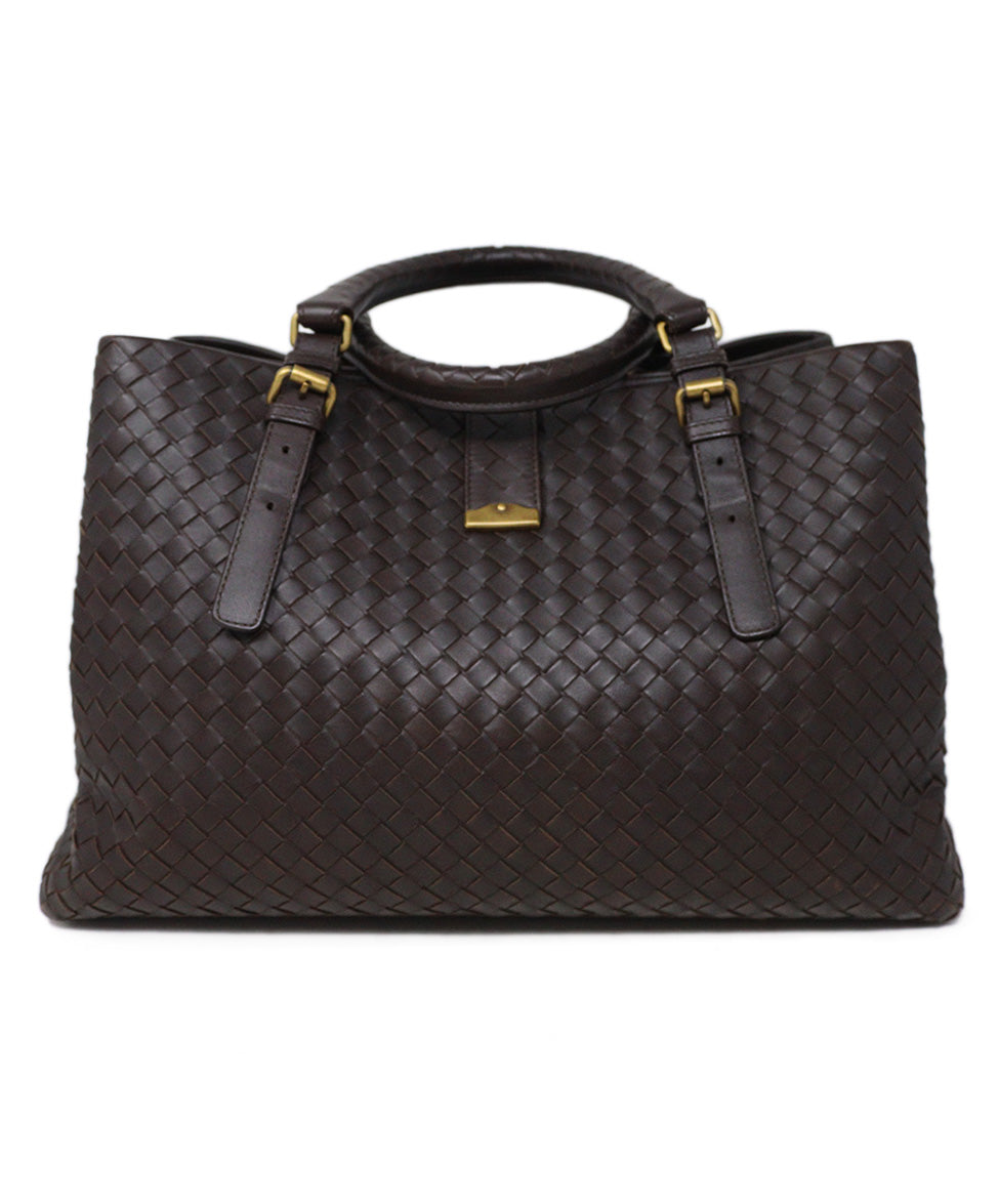 Bottega Veneta Limited Edition Brown Intrecciato Woven Nappa Leather Roma Tote Bag