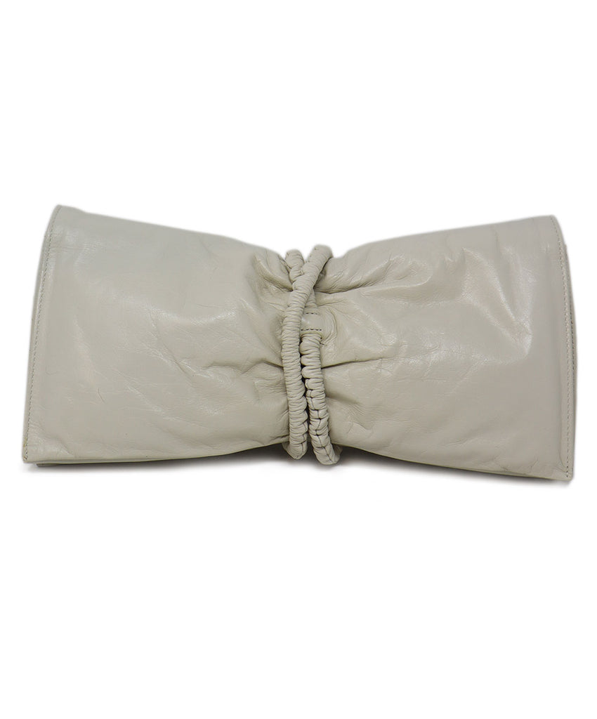 Bottega Veneta Ivory Leather Clutch 2