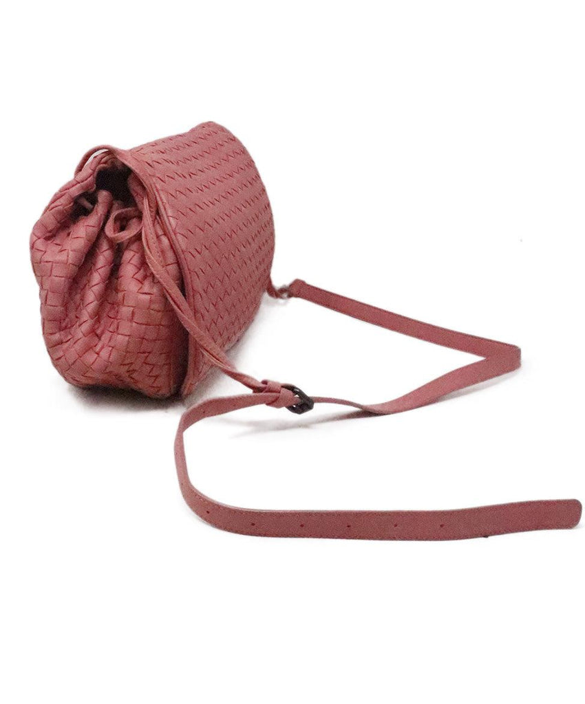 Bottega Veneta Pink Woven Leather Shoulder Bag 1