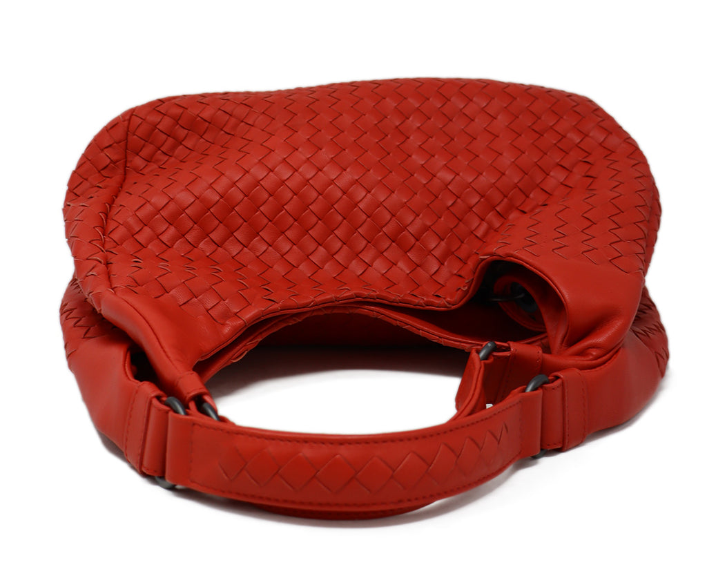 Bottega Veneta Red Woven Leather Hobo Bag 4