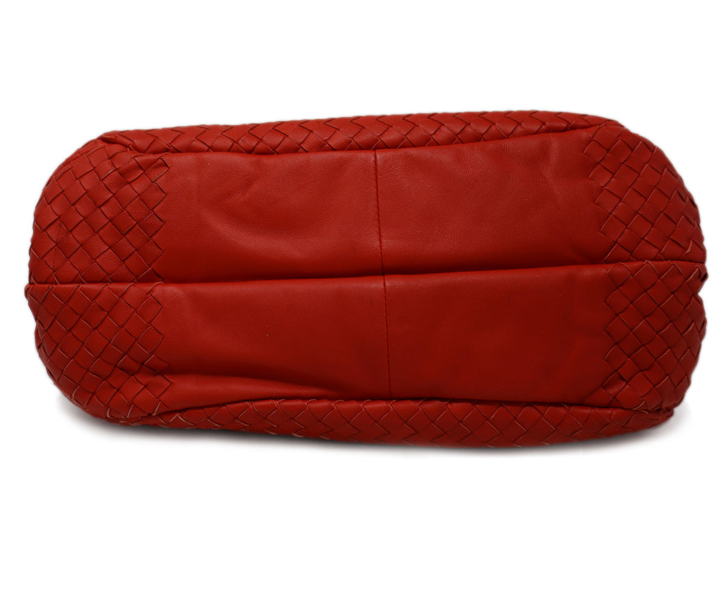 Bottega Veneta Red Woven Leather Hobo Bag 3