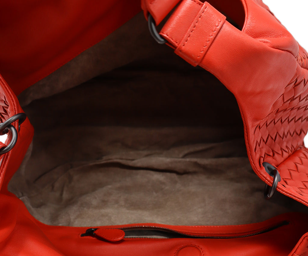 Bottega Veneta Red Woven Leather Hobo Bag 5