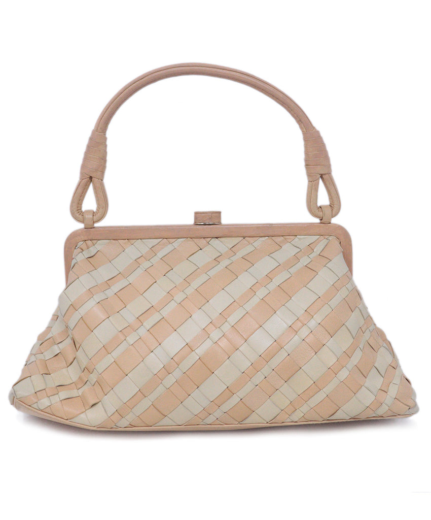 Bottega Veneta Yellow & Peach Woven Leather Bag 