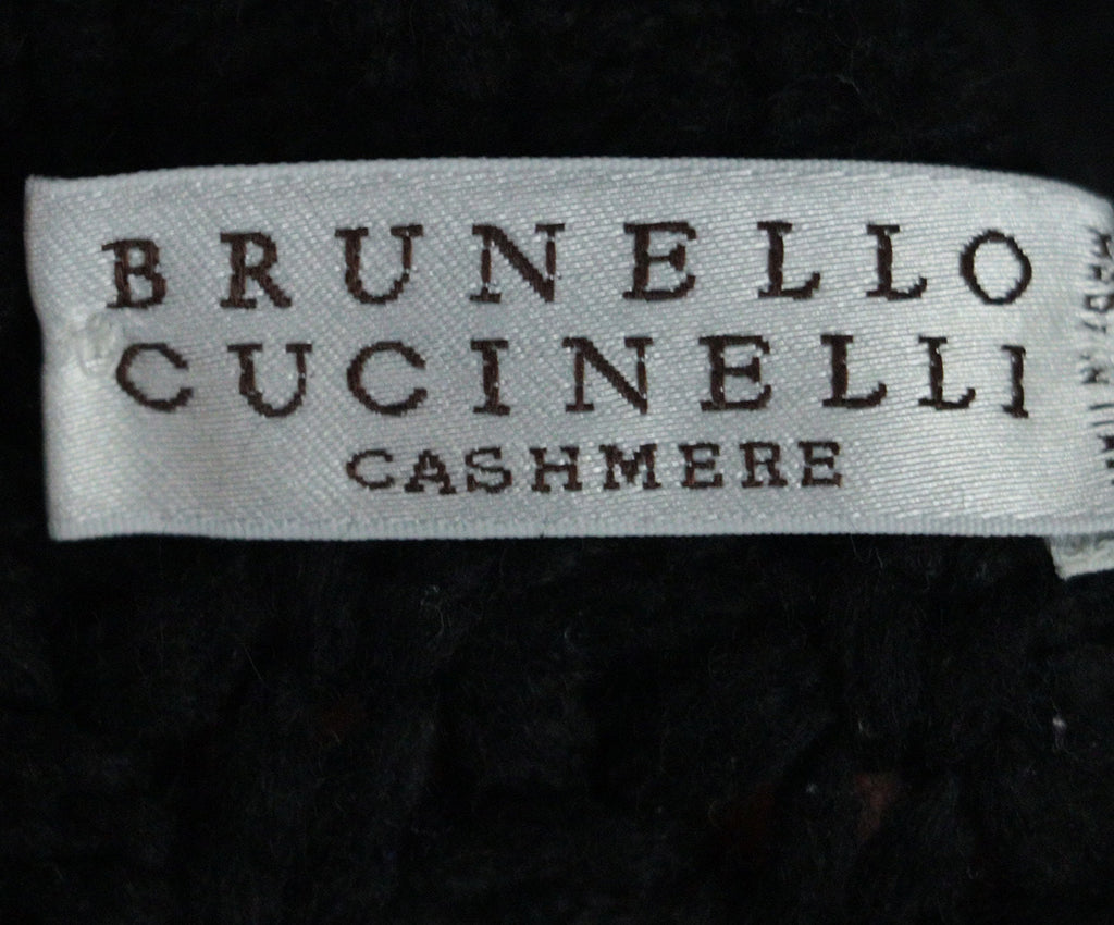 Brunello Cucinelli Black Woven Cashmere Sweater 3