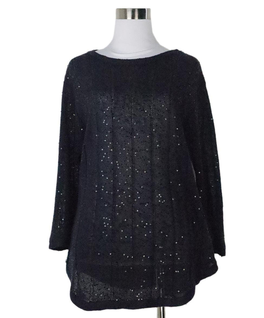 Brunello Cucinelli Navy Sequin Sweater 