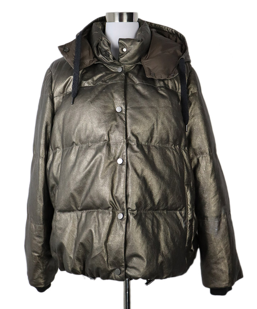 Brunello Cucinelli Bronze Leather Coat 