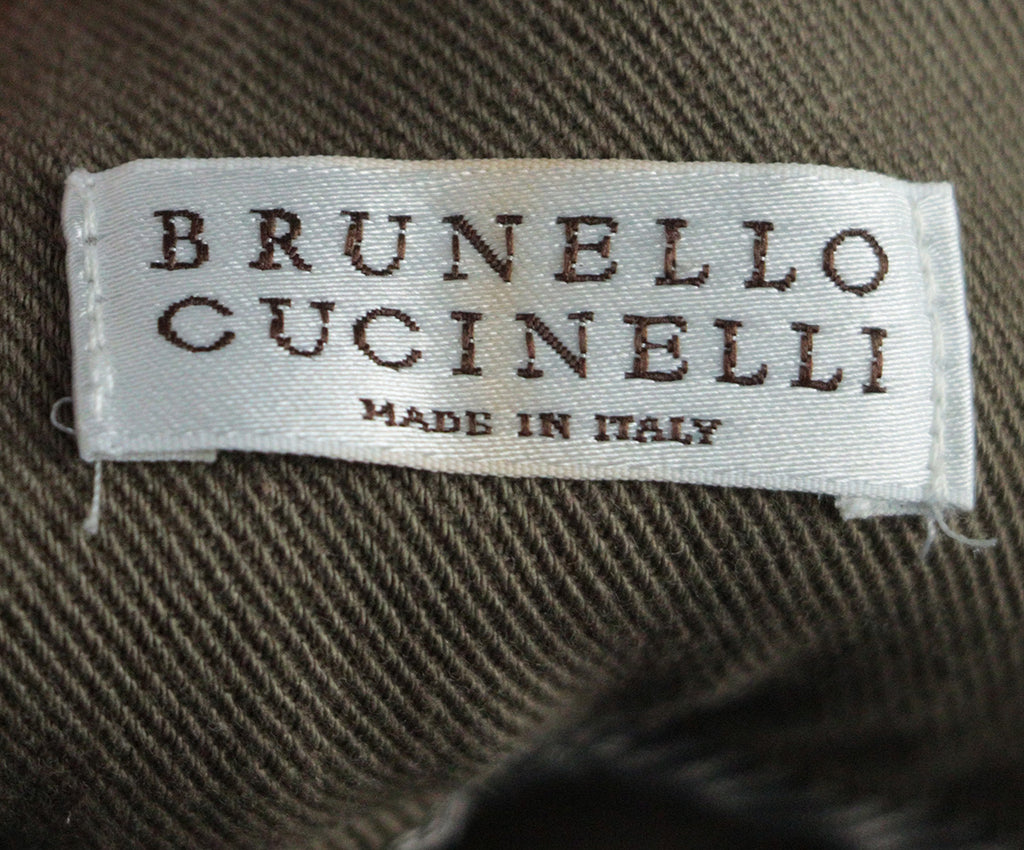 Brunello Cucinelli Olive Cotton Pants 2