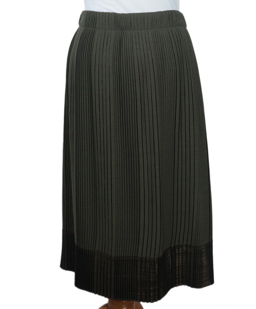 Brunello Cucinelli Olive & Bronze Pleated Skirt 2