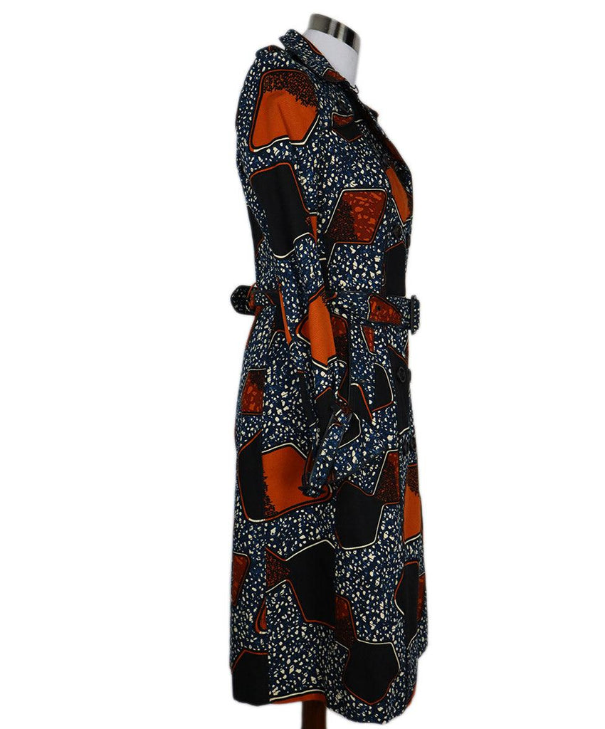 Burberry Blue & Orange Print Trenchcoat 1