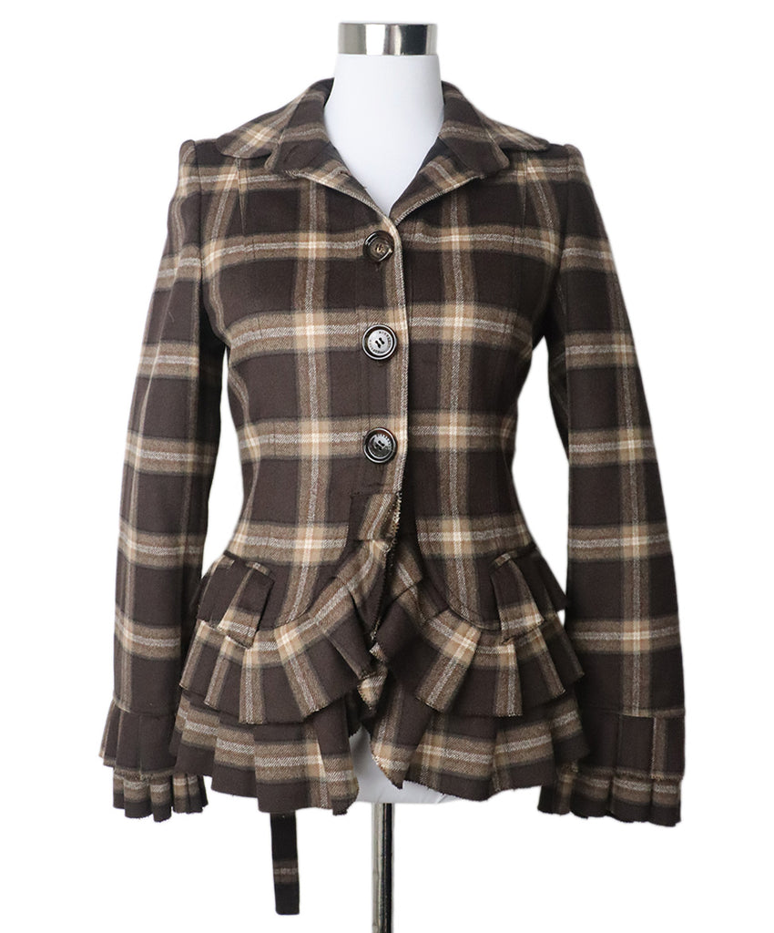 Burberry Brown Plaid Jacket 