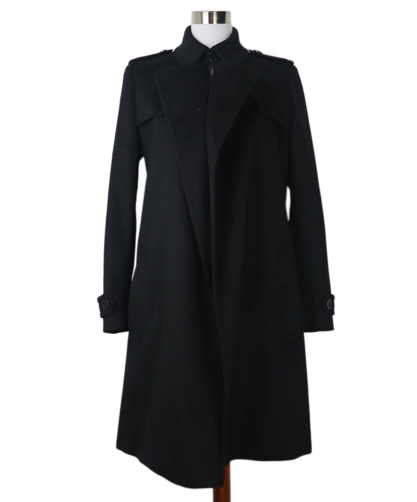 Burberry Coat Black Wool Cashmere 