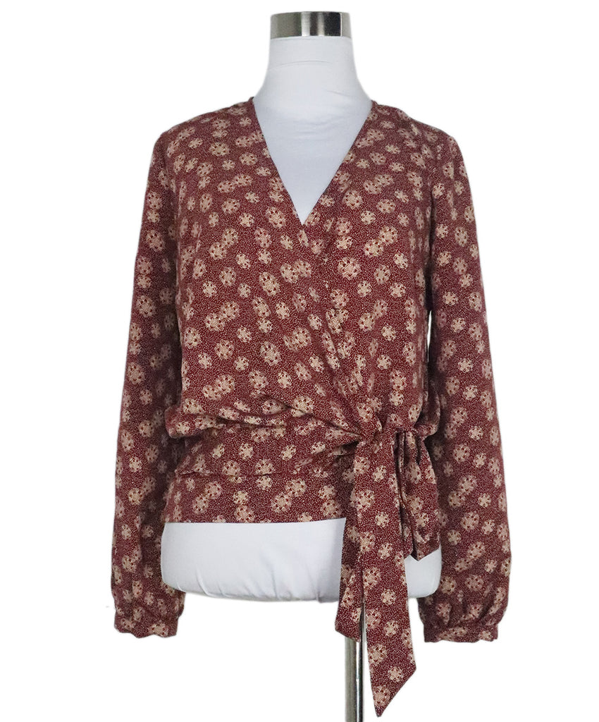 Sage the Label Burgundy & Beige Blouse 