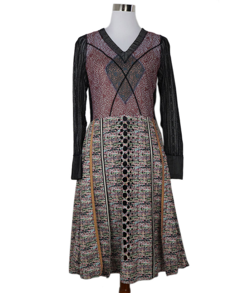 Byron Lars Black & Multicolor Lace Dress 