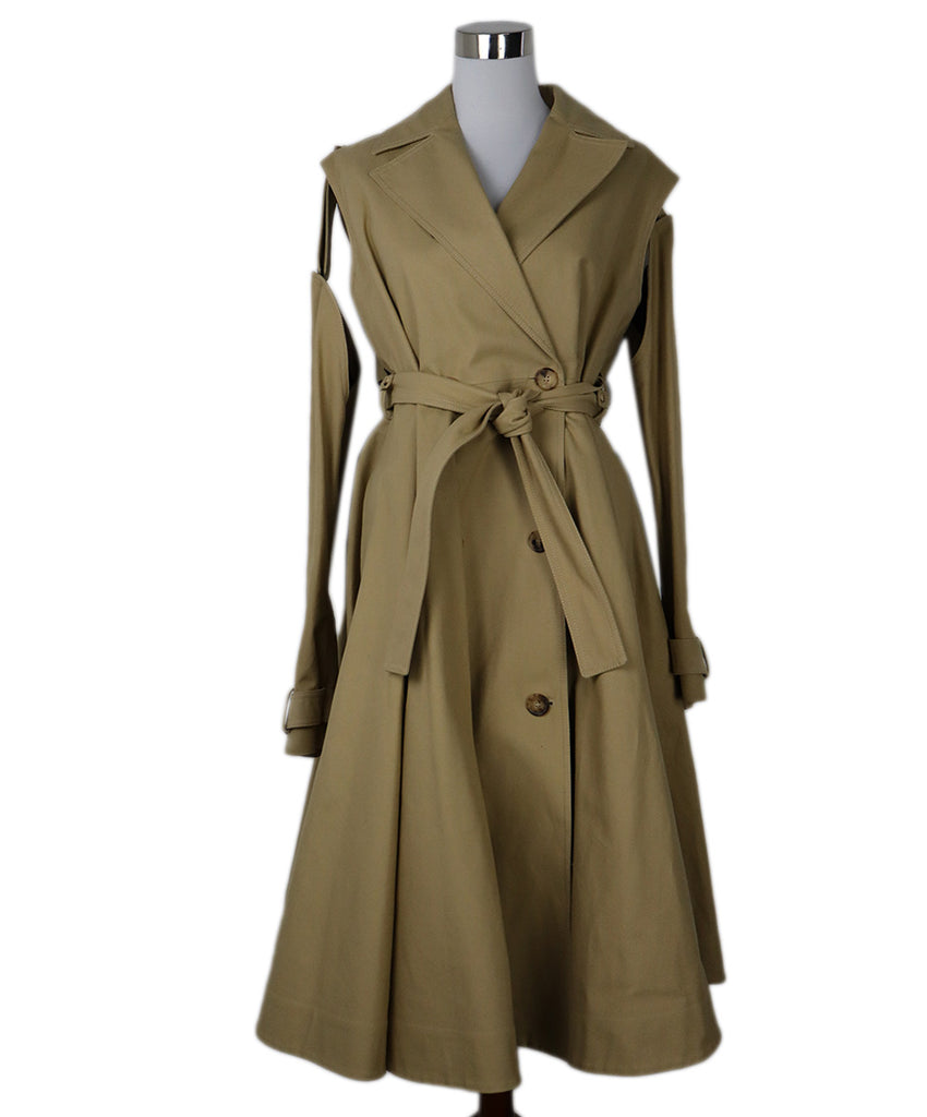 C Klein Tan Cotton Trenchcoat 