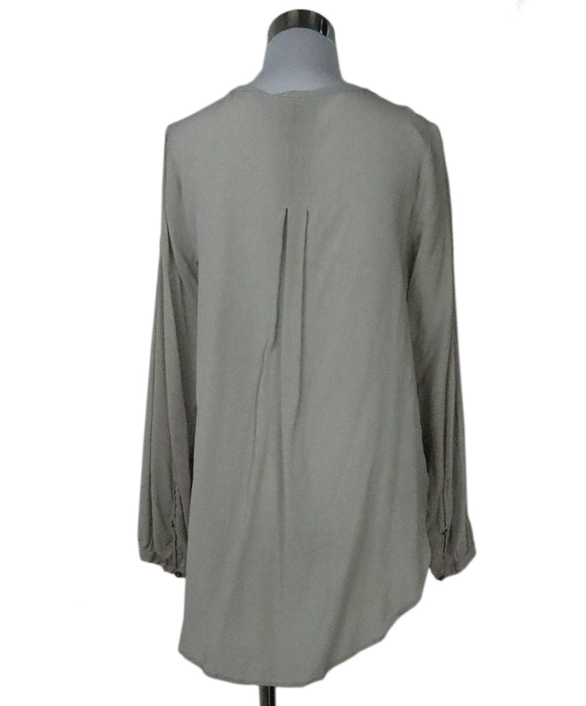 Calypso Grey Silk Longsleeve Blouse 2