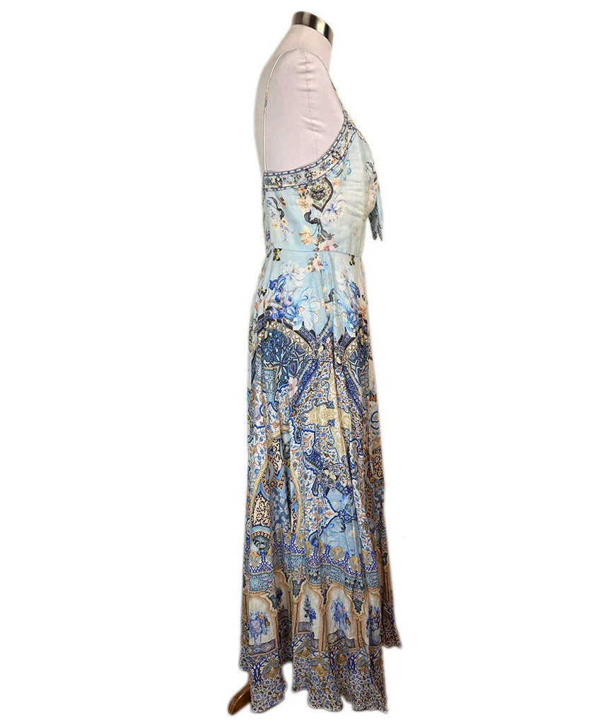 Camilla Blue Linen Dress z6