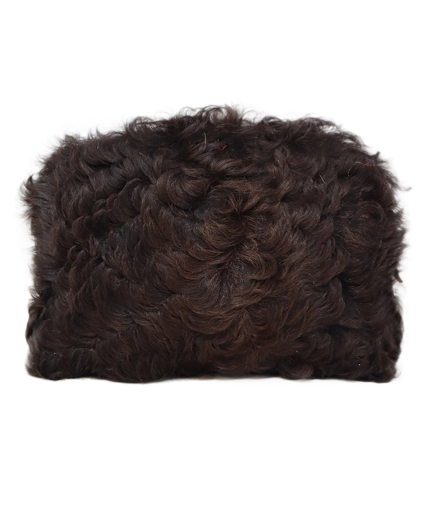 Carlo Tivioli Brown Fur Shearling Clutch 