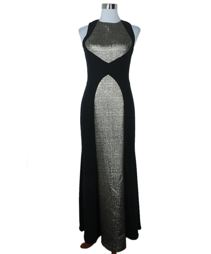 Carmen Marc Valvo Black & Pewter Dress 