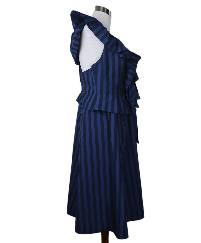 Carolina Herrera Blue & Black Striped Dress 1