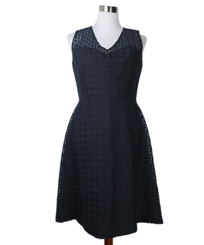 Carolina Herrera Blue Navy Cotton Polyester Embroidery Dress 