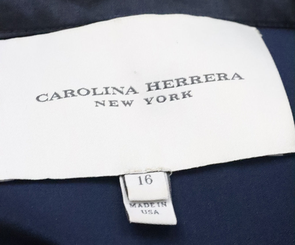 Carolina Herrera Navy & Silver Silk Dress 3