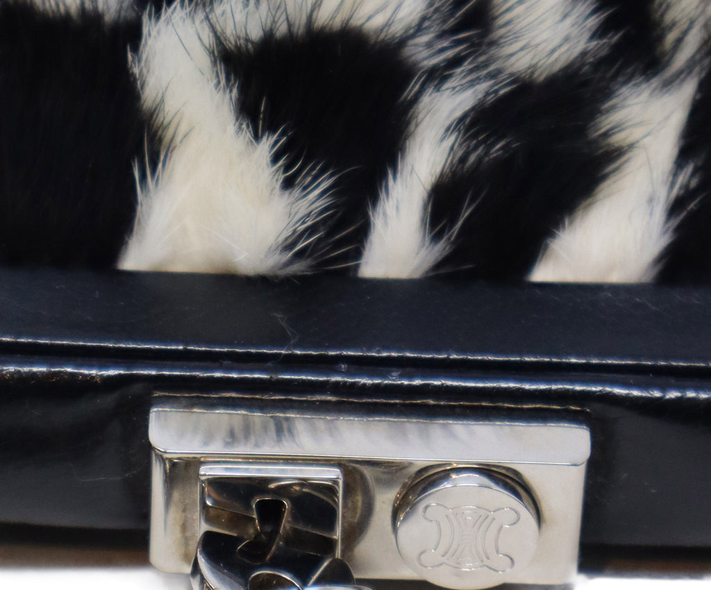 Celine B&W Mink Fur & Leather Handbag 8