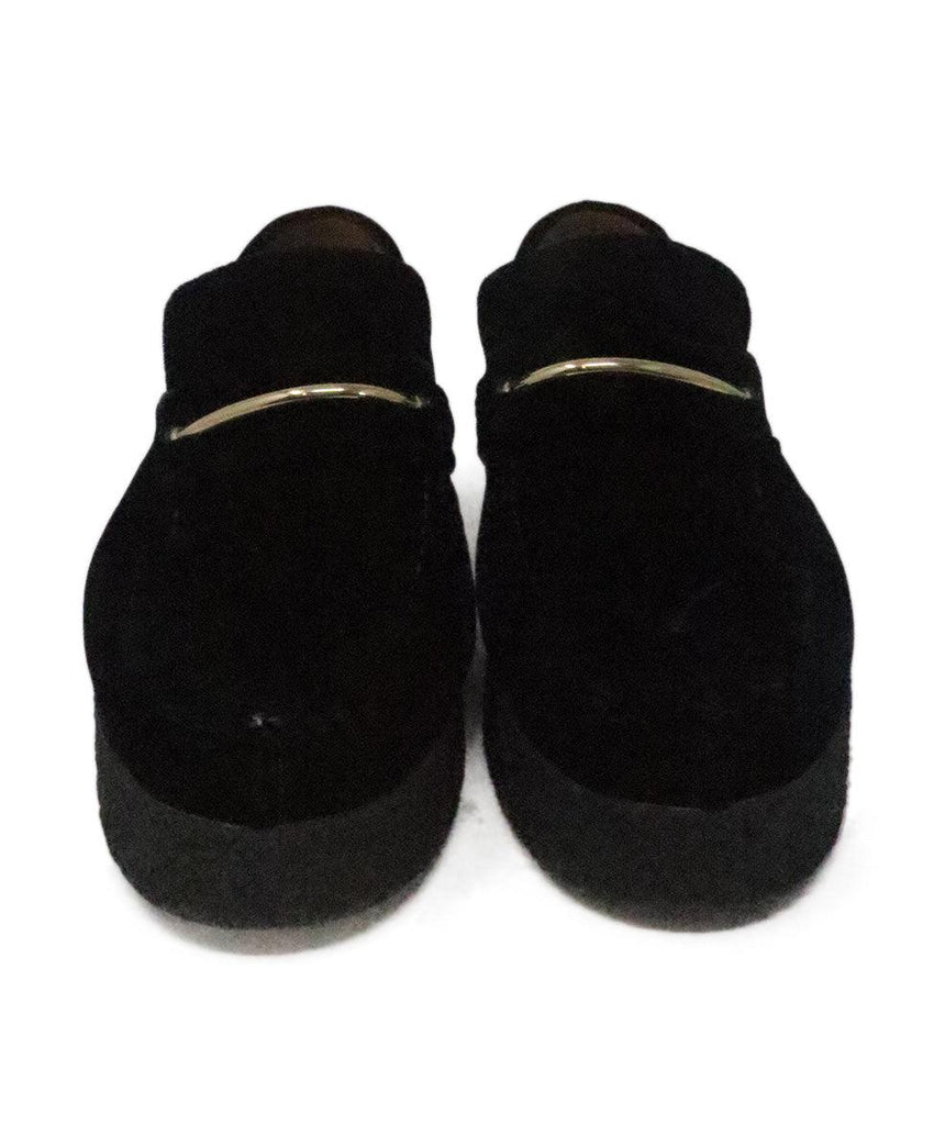 Celine Black Velvet Platform Loafers 3