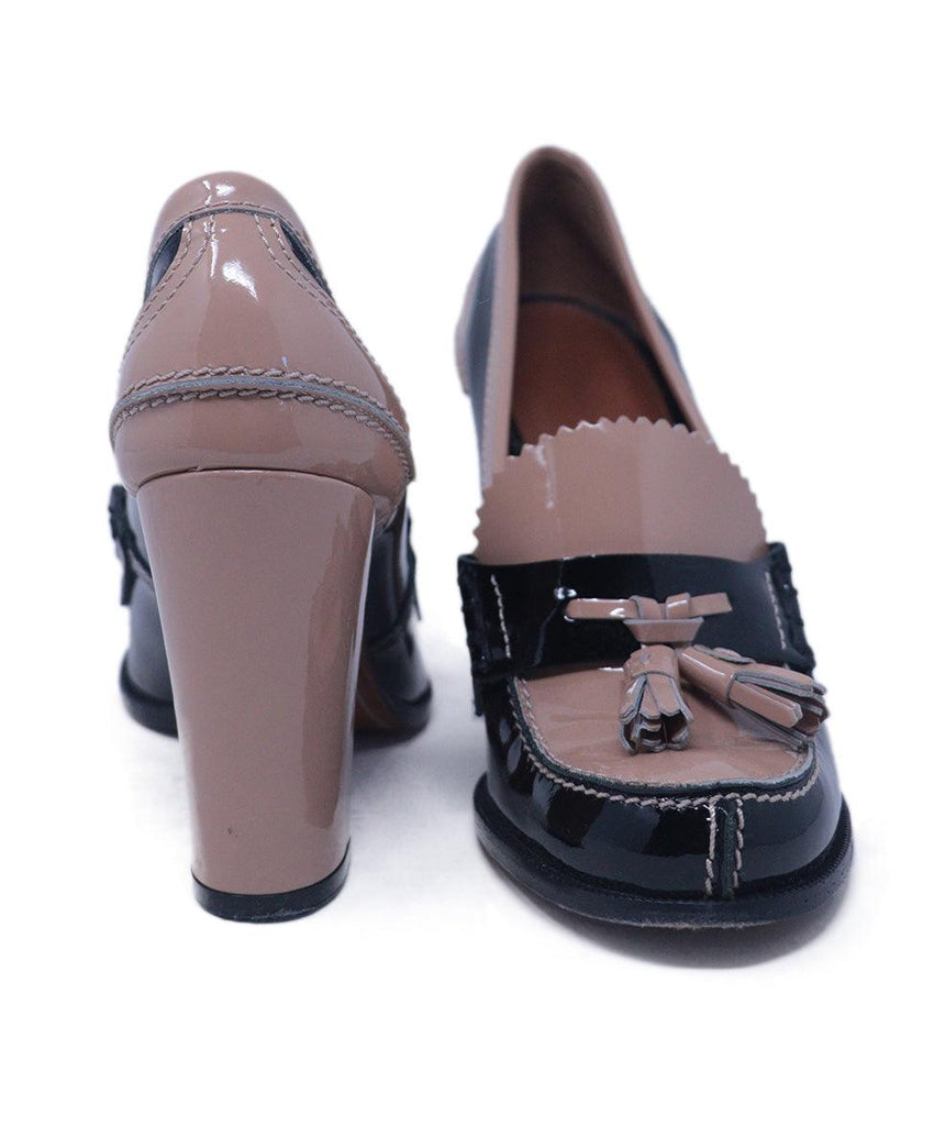 Celine Black & Tan Patent Leather Heels 2