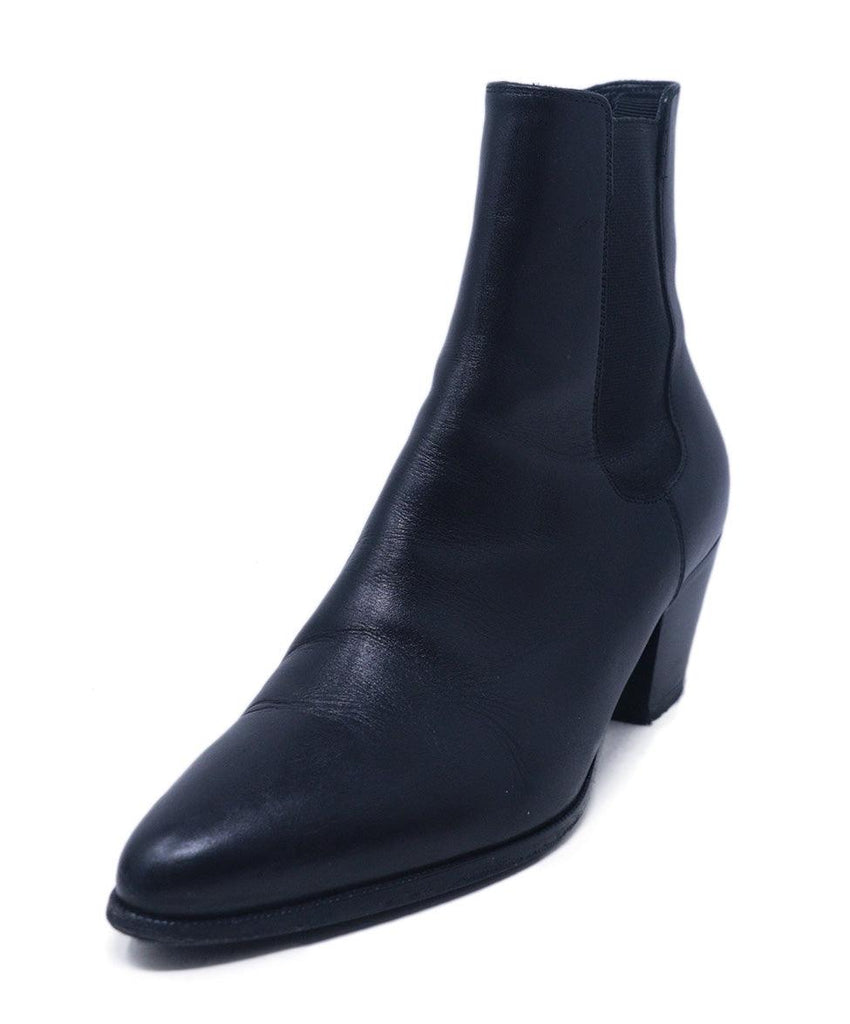 Celine Black Leather Booties 