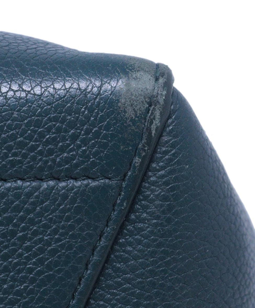 Celine Dark Green Leather Shoulder Bag 12