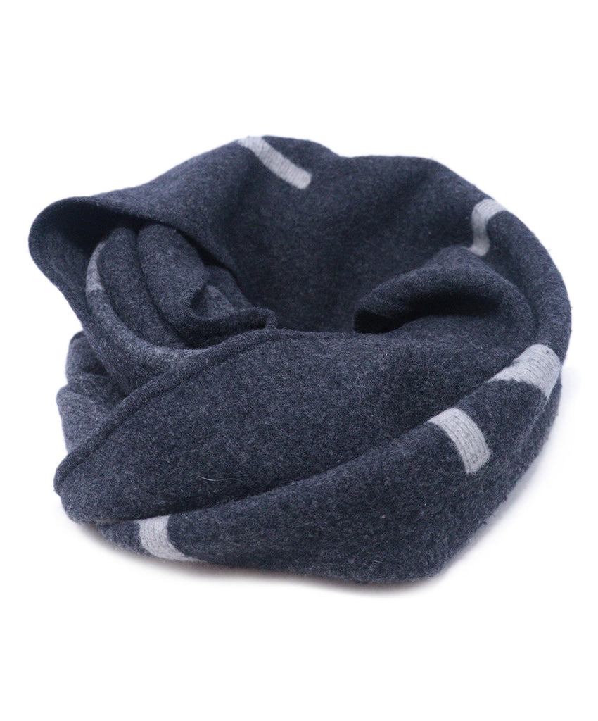 Celine Charcoal & Ivory Wool Scarf 2