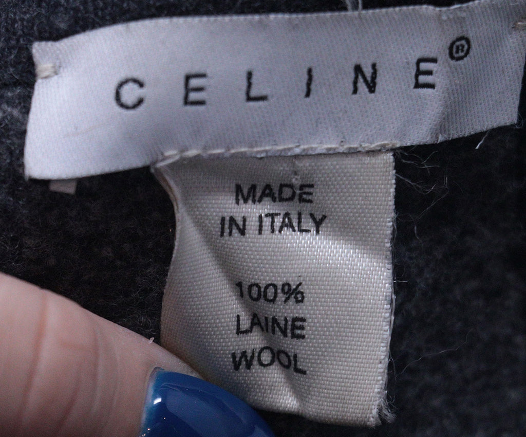 Celine Charcoal & Ivory Wool Scarf 4