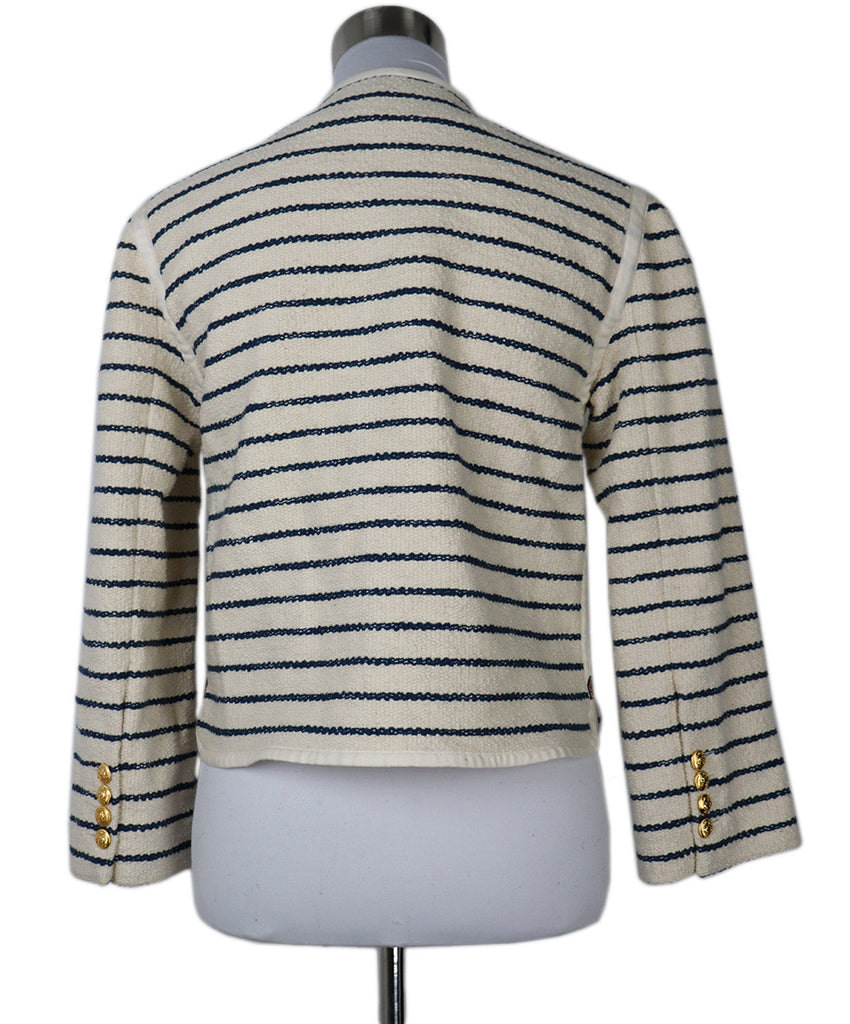 Celine Ivory & Navy Striped Blazer 2