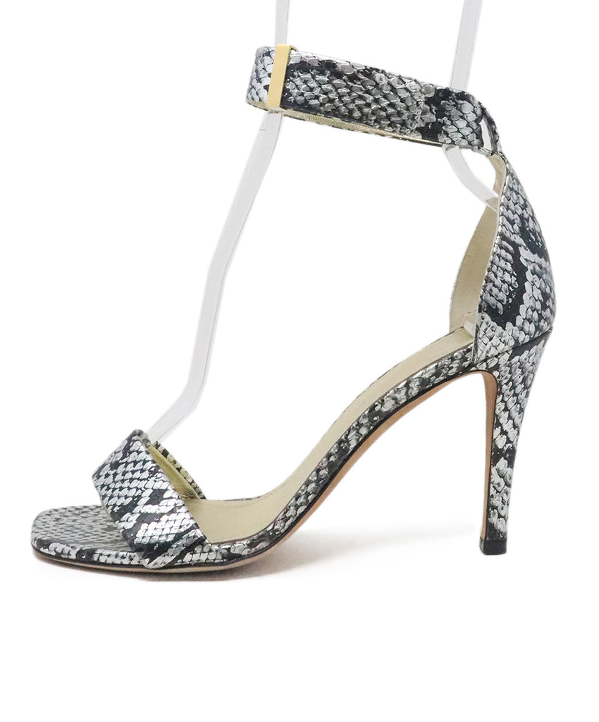 Celine Silver & Black Pressed Leather Heels 1