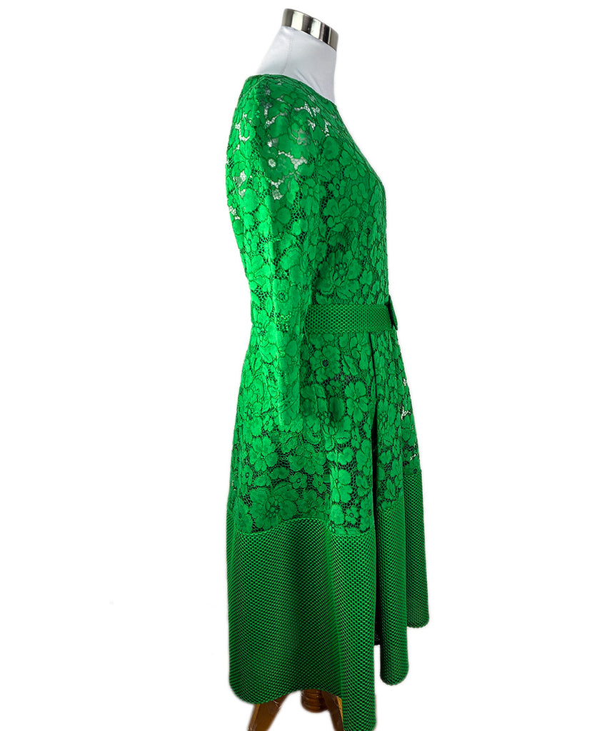 Carolina Herrera Green Lace W/Belt Dress sz 2
