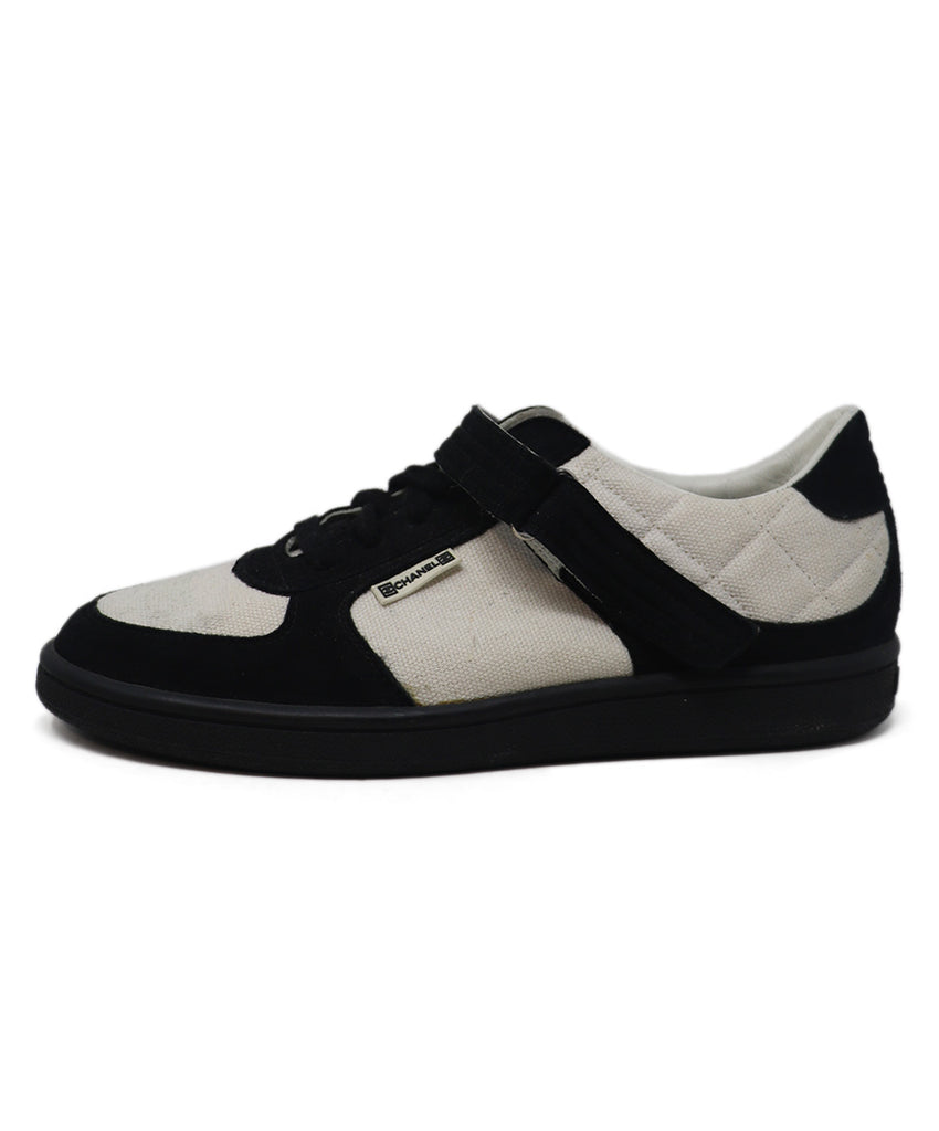 Chanel B&W Canvas Suede Sneakers 1