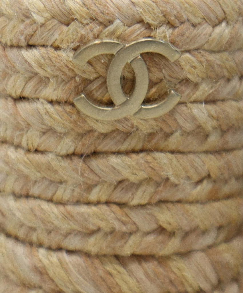 Chanel Beige Leather & Black Faille Espadrilles 5