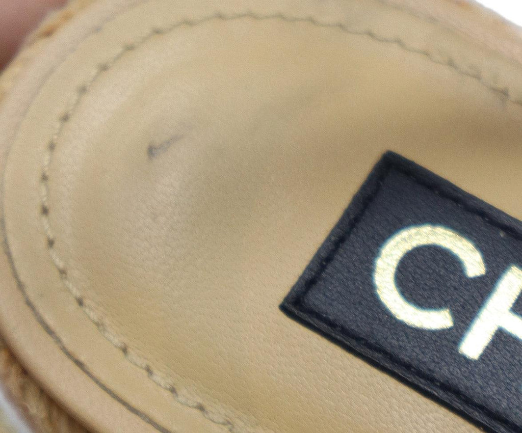 Chanel Beige Leather & Black Faille Espadrilles 7