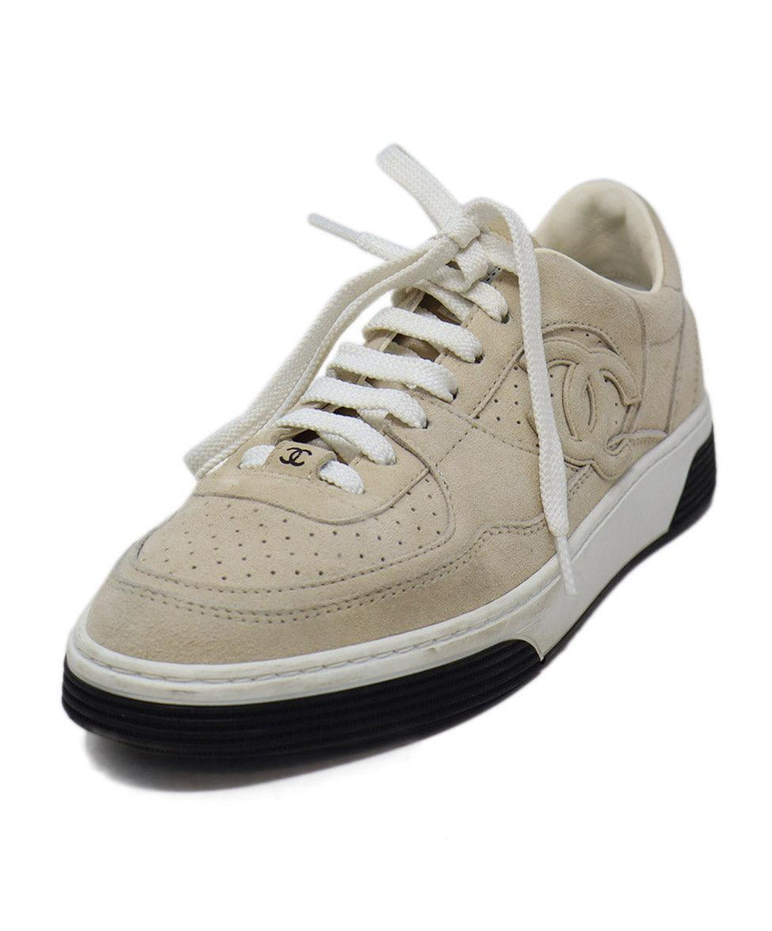 Chanel Beige Suede Sneakers 