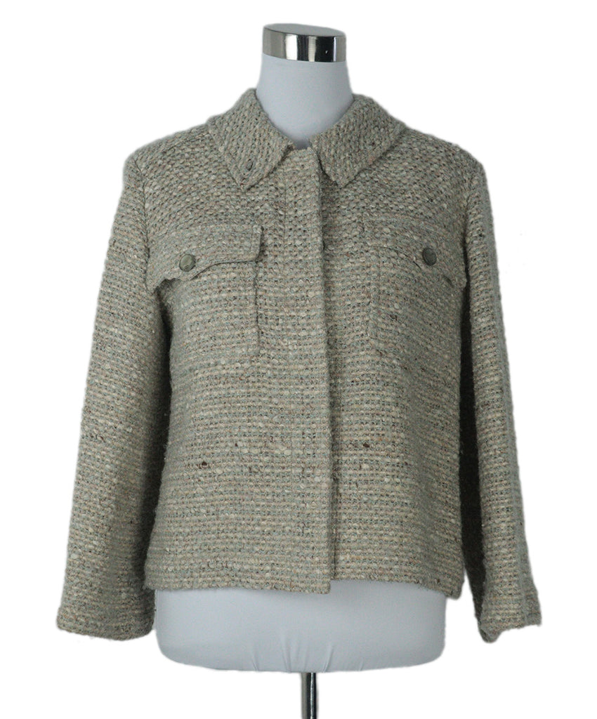 Chanel Blue & Beige Tweed Jacket 