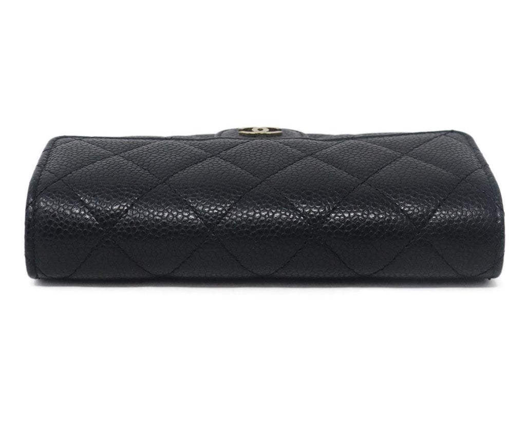 Chanel Black Quilted Caviar Leather Wallet 3